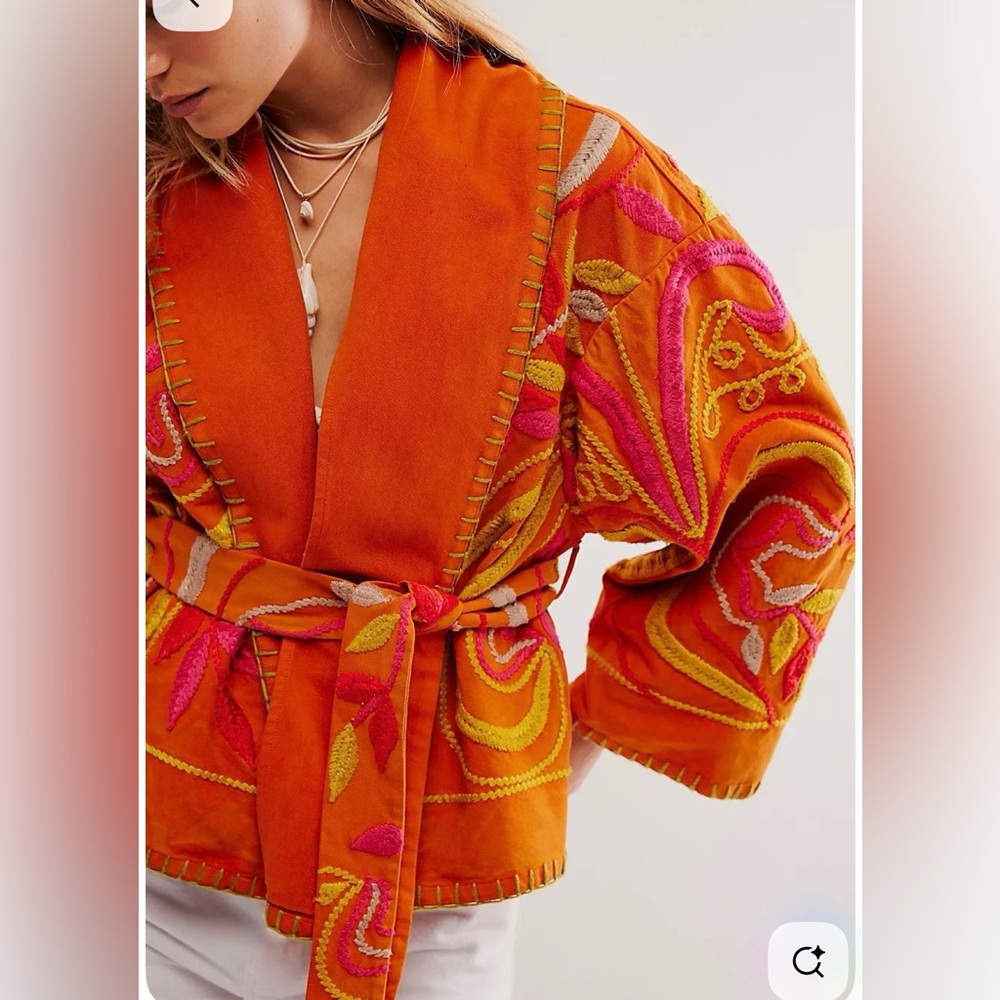 NWT FREE PEOPLE NORI EMBROIDERED JACKET - Picture 2 of 5